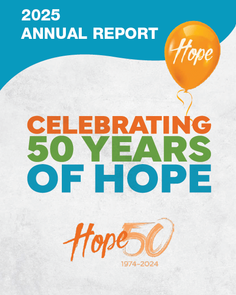 2025 Annual Report Cover page Celebrating 50 Years of Hope